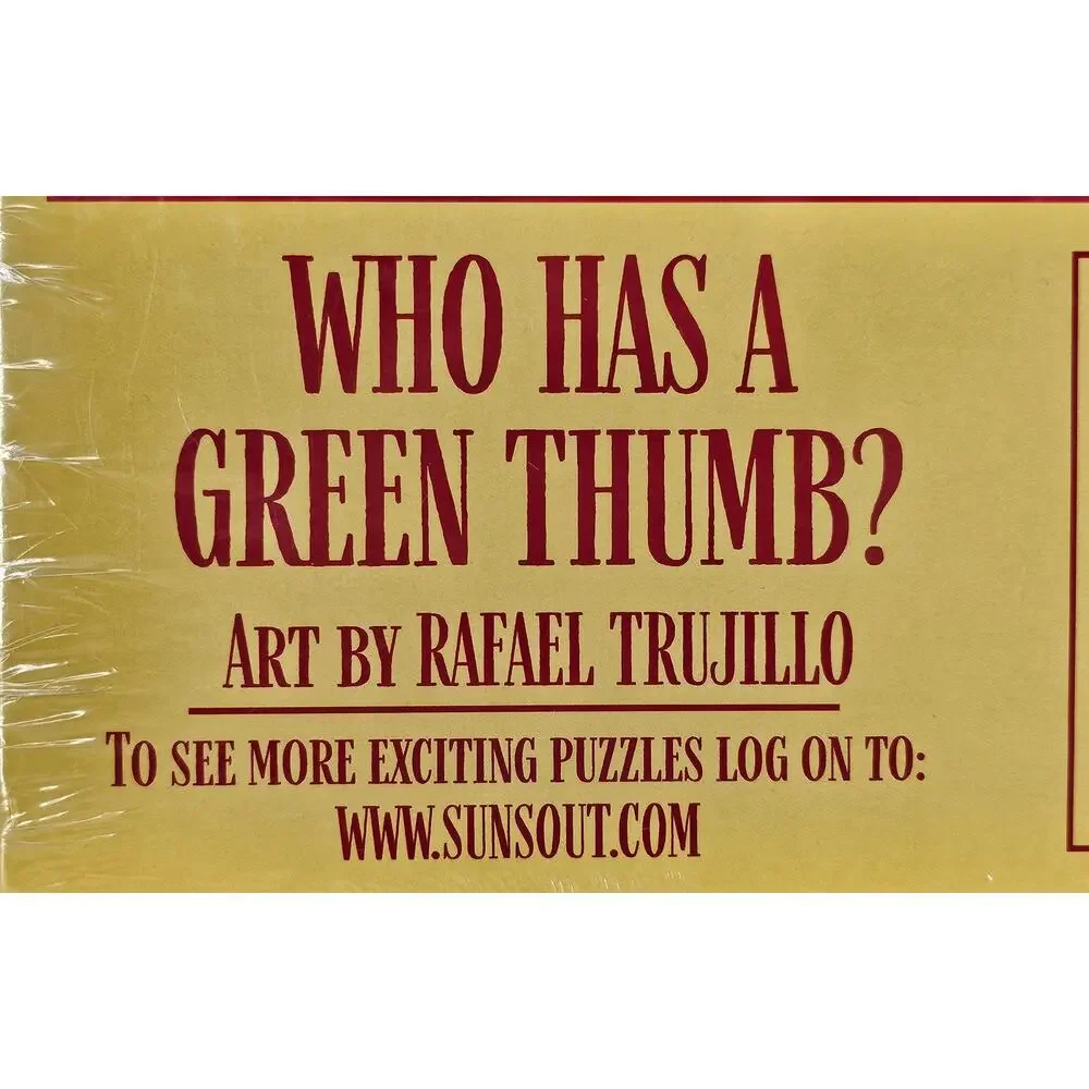 SUNSOUT WHO HAS A GREEN THUMB? BY RAFAEL TRUJILLO 500 PIECE JIGSAW PUZZLE 10+